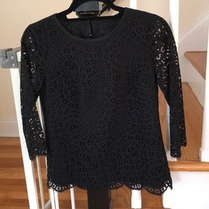 J Crew Factory 3/4 Sleeve Lace Blouse